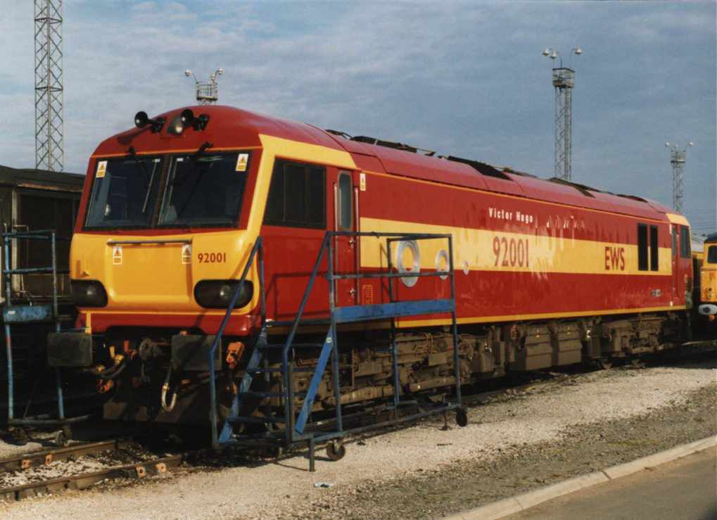 92001 in EWS Livery at Toton.